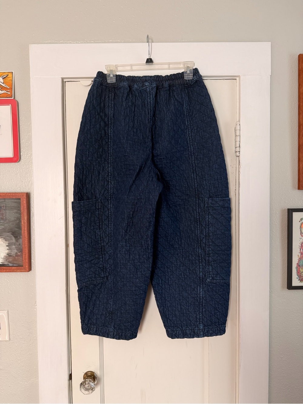 Beyond Nine Amala Quilted Denim Trousers - Picture 2 of 4